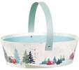Oval Cardboard Basket &#8220;Snowy Countryside&#8221; collection : Trays, baskets