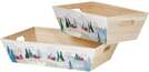 Rectangle Wooden Basket &#8220;Snowy Countryside&#8221; collection : Trays, baskets