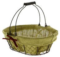 Oval metal basket + jute : Trays, baskets
