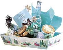 Rectangular cardboard basket &#8220;Snowy Countryside&#8221; collection : Celebrations