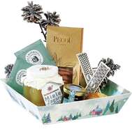 Square Cardboard Basket &#8220;Snowy Countryside&#8221; Collection : Trays, baskets