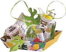 Square Cardboard Basket Collection "Citrus Garden" : Trays, baskets