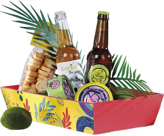 Rectangle Cardboard Basket &#8220;Summer Flavors&#8221; Collection : Trays, baskets